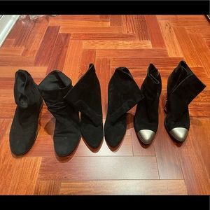 Womens Boots - Black Suede Bootie Bundle — Size 8.5 - 9 US ( 39, 8.5, 9 )